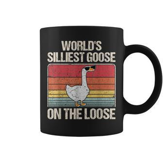 Vintage Worlds Silliest Goose On The Loose Funny Saying Coffee Mug | Mazezy