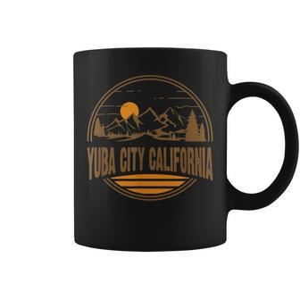 Vintage Yuba City California Mountain Hiking Souvenir Print Coffee Mug | Mazezy