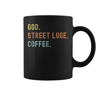 Vintages Street Luge And Coffee Distressed Coffee Mug | Mazezy