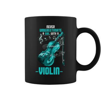 Violinist Musician Never Underestimate A Girl With A Violin Coffee Mug - Monsterry AU