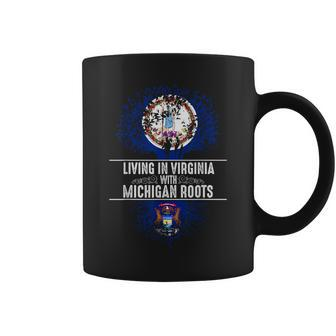 Virginia Home Michigan Roots State Tree Flag Love Gift Coffee Mug | Mazezy