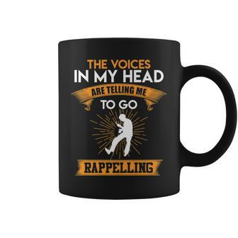Voices In My Head Rappelling Abseil Rock Climbing Coffee Mug | Mazezy