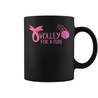 Volley For A Cure Volleyball Breast Cancer Awareness Coffee Mug | Mazezy