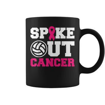Volleyball Pink Ribbon Breast Cancer Awareness Coffee Mug | Mazezy
