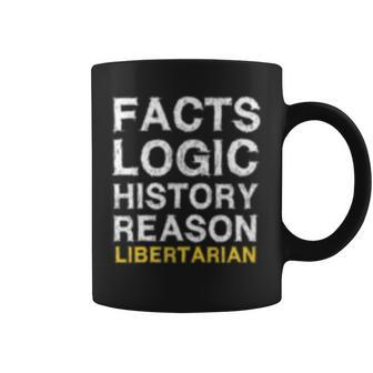 Votegold Vintage Distressed Libertarian - Facts & Logic Coffee Mug | Mazezy