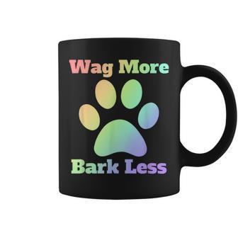 Wag More Bark Less Dog Mom Rescue Puppy Shelter Rainbow Coffee Mug - Thegiftio UK