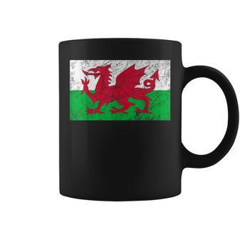 Wales Dragon Flag Welsh Retro Cymru Medieval Coffee Mug | Mazezy