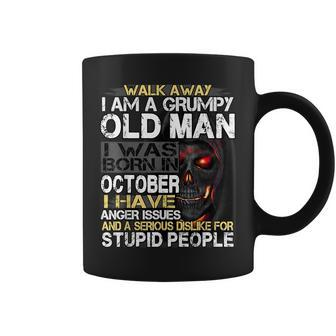 Walk Away I Am A Grumpy Old Man I Was Born In October Old Man Funny Gifts Coffee Mug | Mazezy
