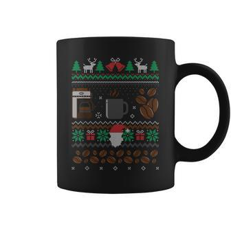 All I Want For Christmas Is Coffee Barista Ugly Sweater Coffee Mug | Mazezy