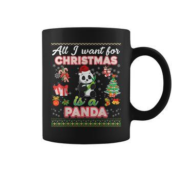 All I Want For Christmas Is A Panda Ugly Sweater Farmer Xmas Coffee Mug | Mazezy AU