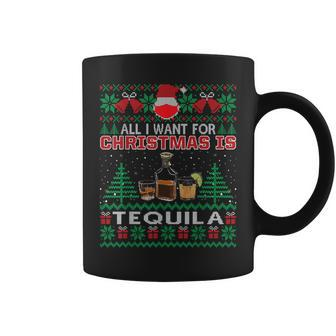 All I Want For Christmas Is Tequila Ugly Sweater Coffee Mug | Mazezy