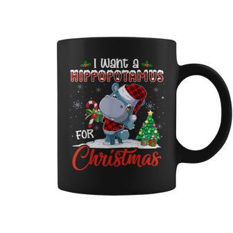 I Want A Hippopotamus For Christmas Hippo Candy Santa Coffee Mug | Mazezy