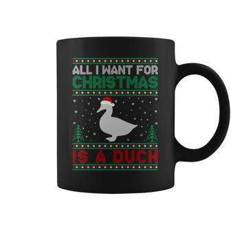 All I Want For Xmas Is A Duck Ugly Christmas Sweater Coffee Mug - Monsterry AU