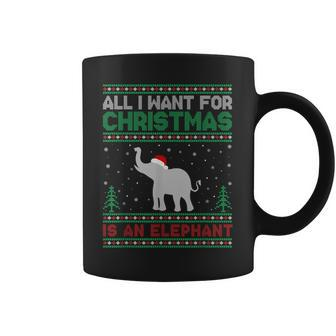 All I Want For Xmas Is An Elephant Ugly Christmas Sweater Coffee Mug | Mazezy