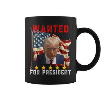 Wanted Donald Trump For President 2024 Usa Flag Vintage Coffee Mug - Seseable