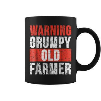Warning Grumpy Old Farmer Funny Grandpa Farmer Coffee Mug | Mazezy