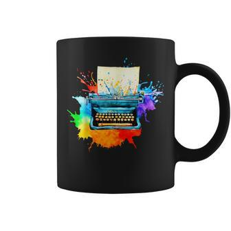Watercolor Typewriter Writing For Writer Creative Retro Coffee Mug - Monsterry AU