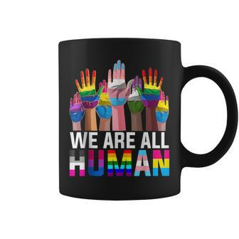 We Are All Human Lgbt Flag Gay Pride Month Transgender Flag Coffee Mug - Seseable