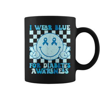 I Wear Blue For Diabetes Awareness Month Smile Face Diabetic Coffee Mug | Mazezy