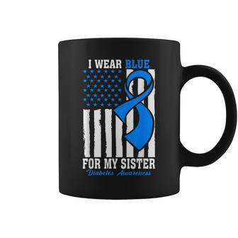 I Wear Blue For My Sister Type 1 Diabetes Awareness Coffee Mug - Thegiftio UK