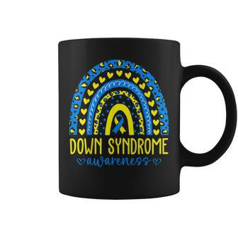 We Wear Blue And Yellow Down Syndrome Awareness Rainbow Coffee Mug - Seseable
