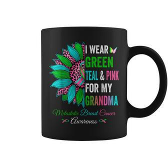 I Wear Green Teal & Pink For My Grandma Cancer Awareness Coffee Mug | Mazezy DE