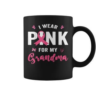 I Wear Pink For My Grandma Breast Cancer Awareness Supporter Coffee Mug - Seseable