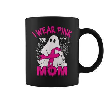 I Wear Pink For My Mom Breast Cancer Awareness Halloween Coffee Mug - Monsterry CA