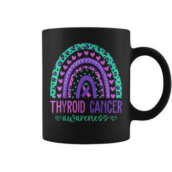 We Wear Purple Pink And Teal For Thyroid Cancer Awareness Coffee Mug - Monsterry AU