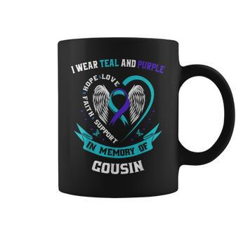 I Wear Teal And Purple For My Cousin Suicide Awareness Coffee Mug | Mazezy