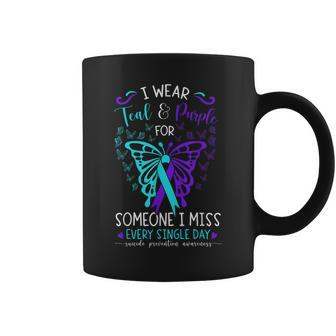 I Wear Teal And Purple Suicide Awareness Butterfly Support Coffee Mug - Monsterry UK