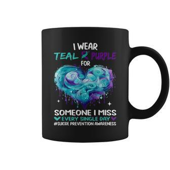 I Wear Teal And Purple Suicide Awareness Butterfly Support Coffee Mug - Thegiftio UK