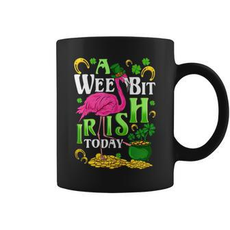 Wee Bit Irish Today Flamingo St Patricks Day Coffee Mug | Mazezy