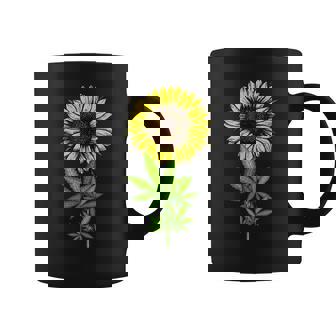 Weed Marijuana Leaf Cannabis Sunflower Funny Girls Mom Mama Coffee Mug - Seseable