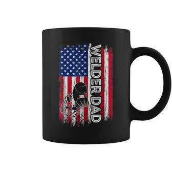 Welder Dad American Flag Welding Daddy Fathers Day Coffee Mug - Seseable