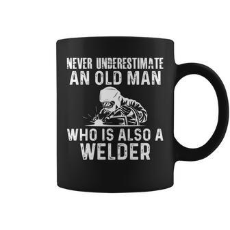 Welding Engineering Never Underestimate Old Man Welder Coffee Mug - Seseable