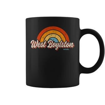 West Boylston Massachusetts Ma Vintage Rainbow Retro 70S Coffee Mug | Mazezy