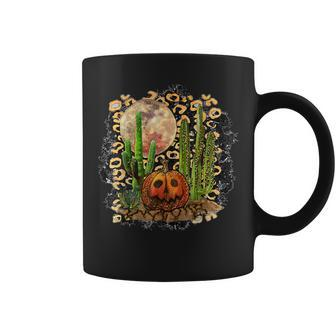 Western Cactus Pumpkin Fall Halloween Cowgirl Halloween Coffee Mug | Mazezy