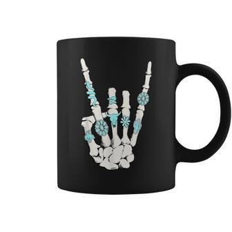 Western Rock On Skeleton American Rodeo Cowboy Coffee Mug | Mazezy