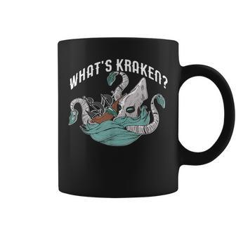Whats Kraken Funny Cephalod Meme Crackin Pun Gift Coffee Mug | Mazezy UK