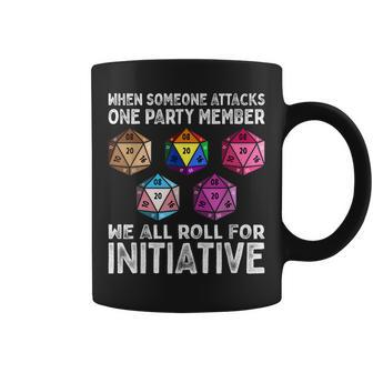 When Someone Attacks One Party Member D20 Dice Lgbtq Ally Coffee Mug | Mazezy