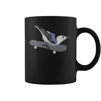 White-Breasted Nuthatch Bird Skateboard Birdwatcher Animal Coffee Mug | Mazezy