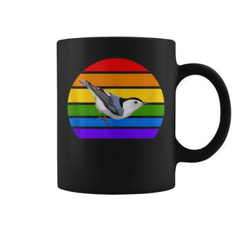 White-Breasted Nuthatch Rainbow Bird Birdwatcher Diversity Coffee Mug | Mazezy