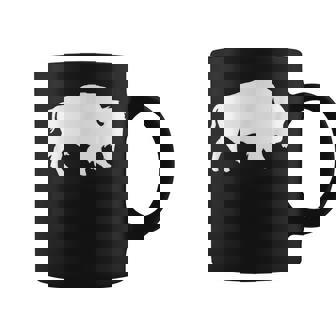 White Buffalo Silhouette Shadow T Coffee Mug | Mazezy