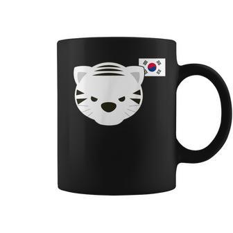 White Siberian Tiger South Korean Flag Coffee Mug | Mazezy