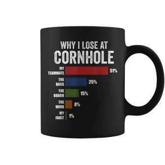 Why I Lose At Cornhole Funny Cornhole Player Coffee Mug | Mazezy