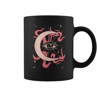 Wiccan Mall Goth Alt Clothing Moon Protection Evil Eye Coffee Mug | Mazezy