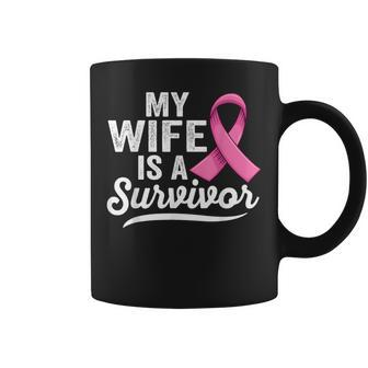 My Wife Is A Survivor Of Support Breast Cancer Awareness Coffee Mug - Thegiftio UK