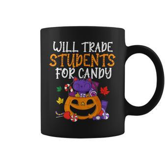 Will Trade Students For Candy Teacher Halloween Fall Coffee Mug - Thegiftio UK