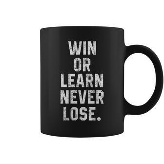 Win Or Learn Never Lose Motivational Volleyball Saying Coffee Mug | Mazezy
